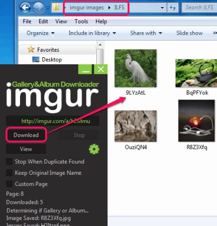 Downloads all images and puts them into an album in the current directory called "uOOju". $ imgur_downloader http://imgur.com/a/uOOju. It can also be used with downloader …
